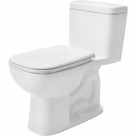 DURAVIT Toilet, 1.28 gpf, Gravity Fed Single Flush, Floor Mount, White 0113010001